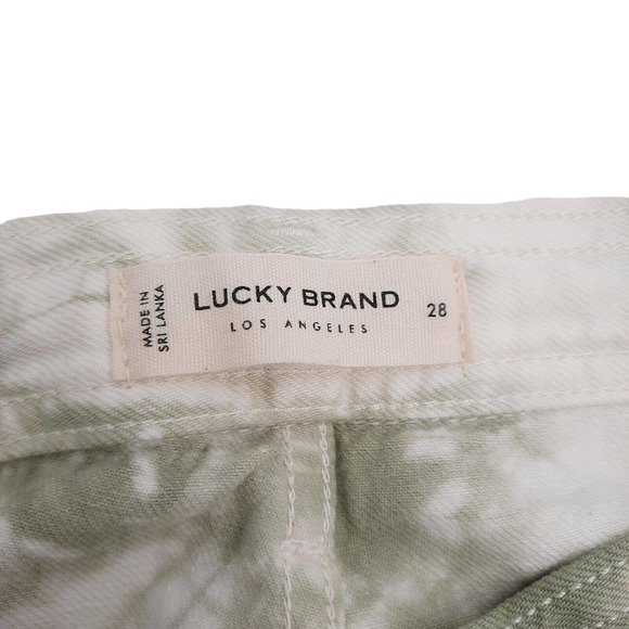 Lucky Brand High Rise Tie-Dye Jeans - Green and White - Picture 8 of 10